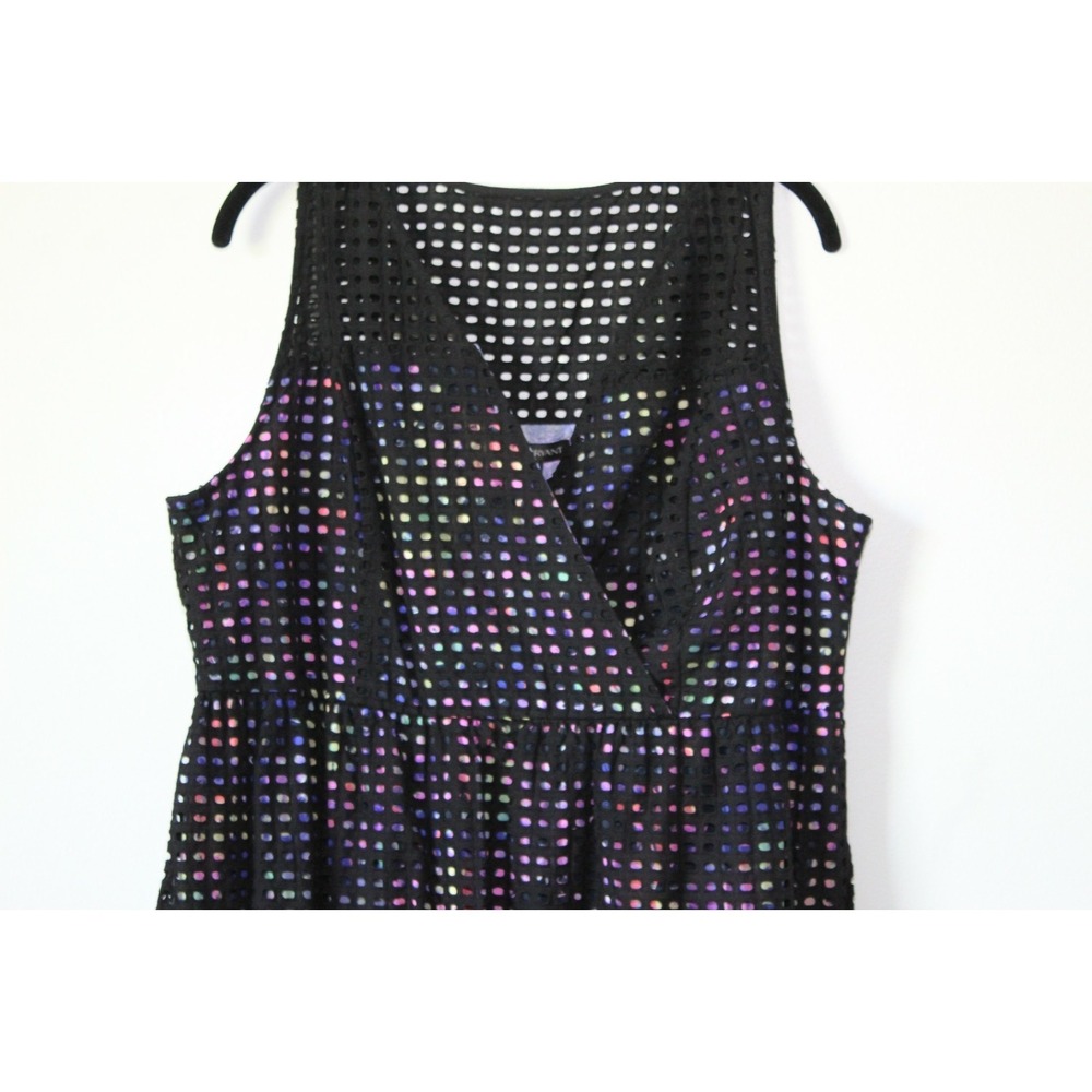 NWT Lane Bryant Perforated Eyelet Dress Black Multicolor Plus Size 18 H12952 - Picture 3 of 11